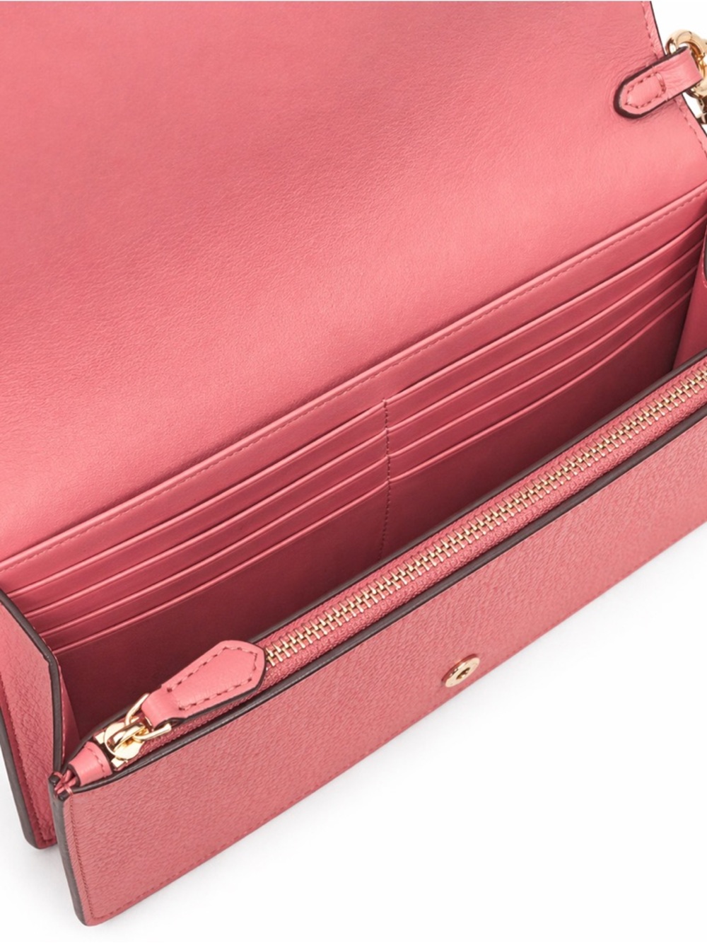 NWT Coach Anna Foldover Crossbody Clutch Pink Pebble Leather Wallet Bag - Picture 4 of 6